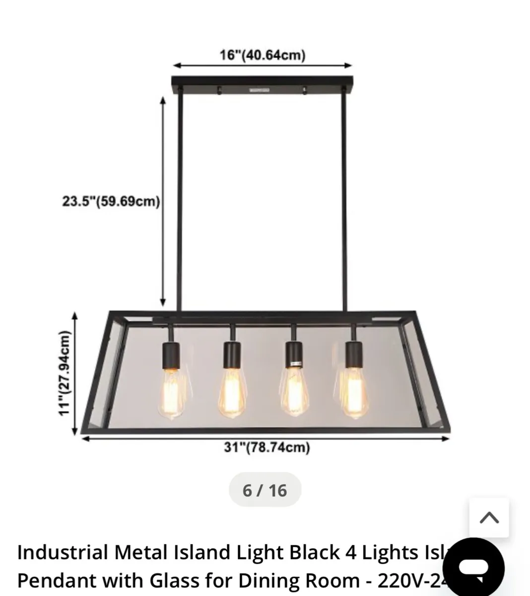 Industrial modern metal glass light - Image 2