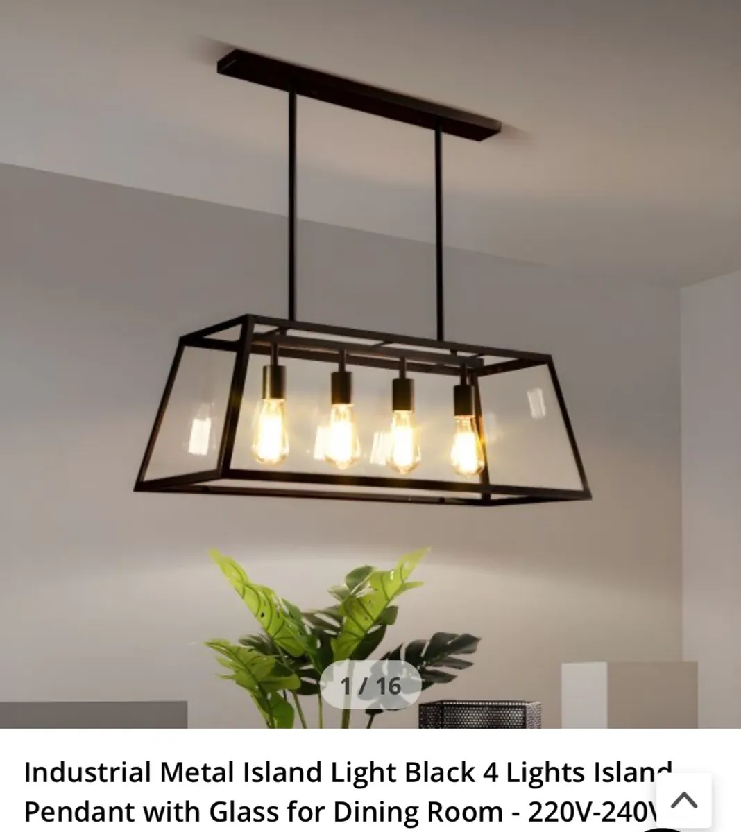 Industrial modern metal glass light - Image 3
