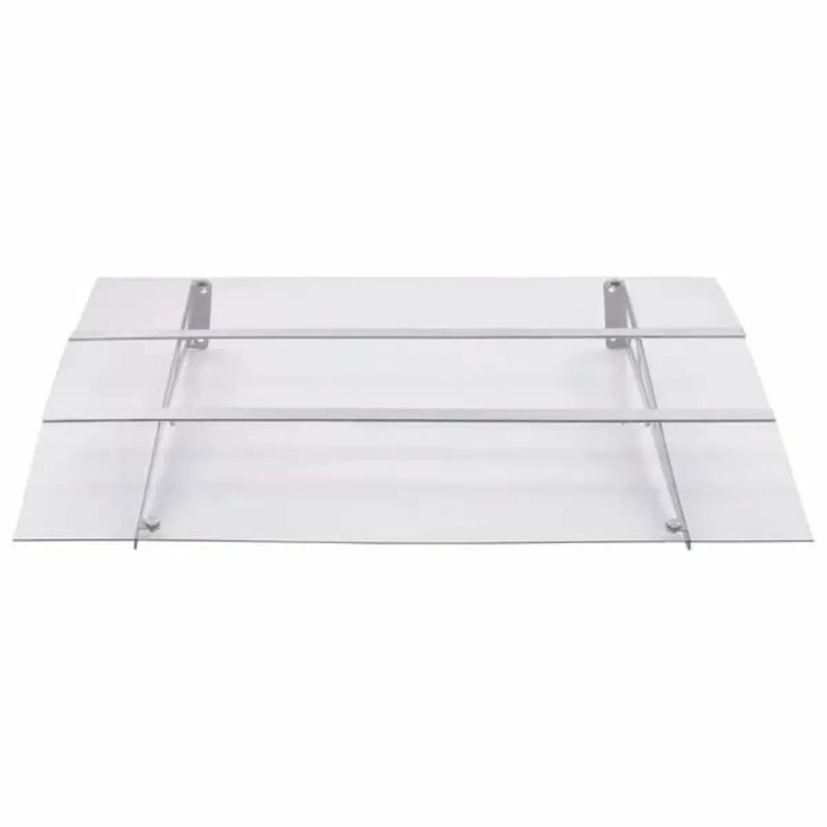 Door Canopy Silver and Transparent 150x90 cm PET - Image 1
