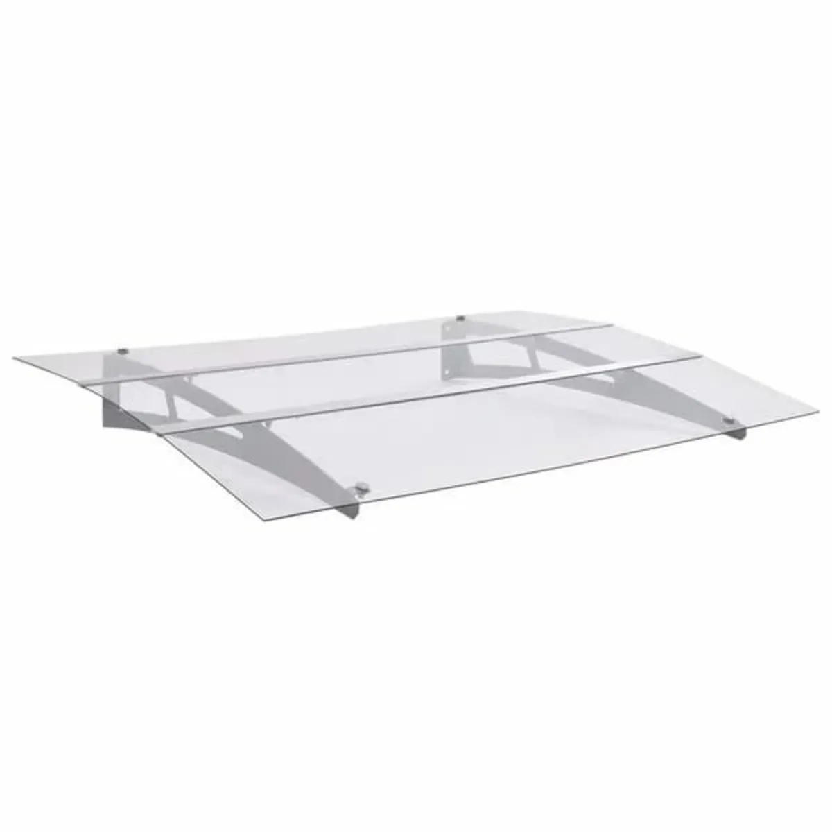 Door Canopy Silver and Transparent 150x90 cm PET - Image 2