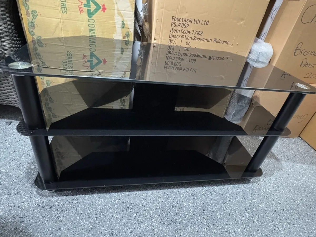 Black glass tv stand - Image 1