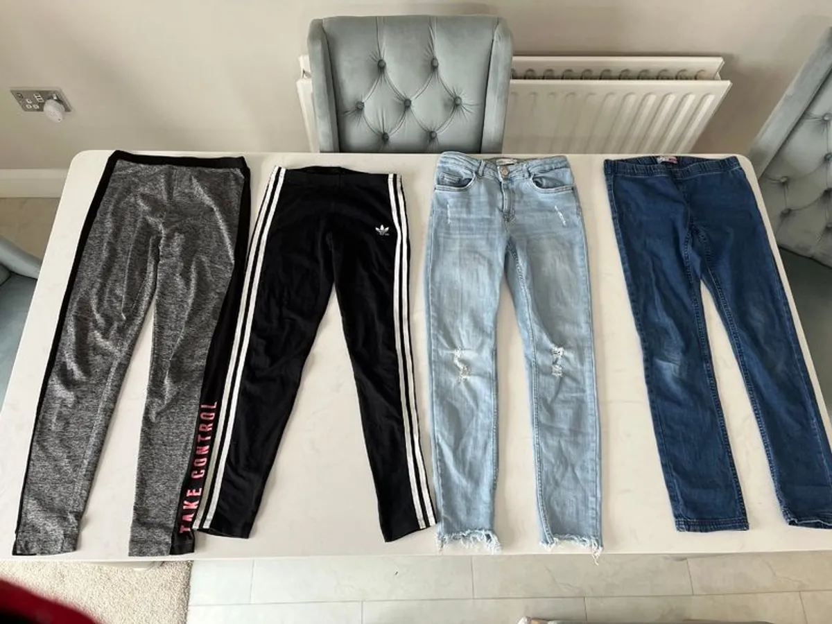 Girls leggings and jeans bundle, Age 11-12 (Free girls clothes for first buyer to offer asking price on this bundle)