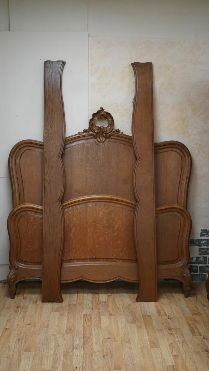 French Oak Double Bed + Adjustable Bases - Image 1