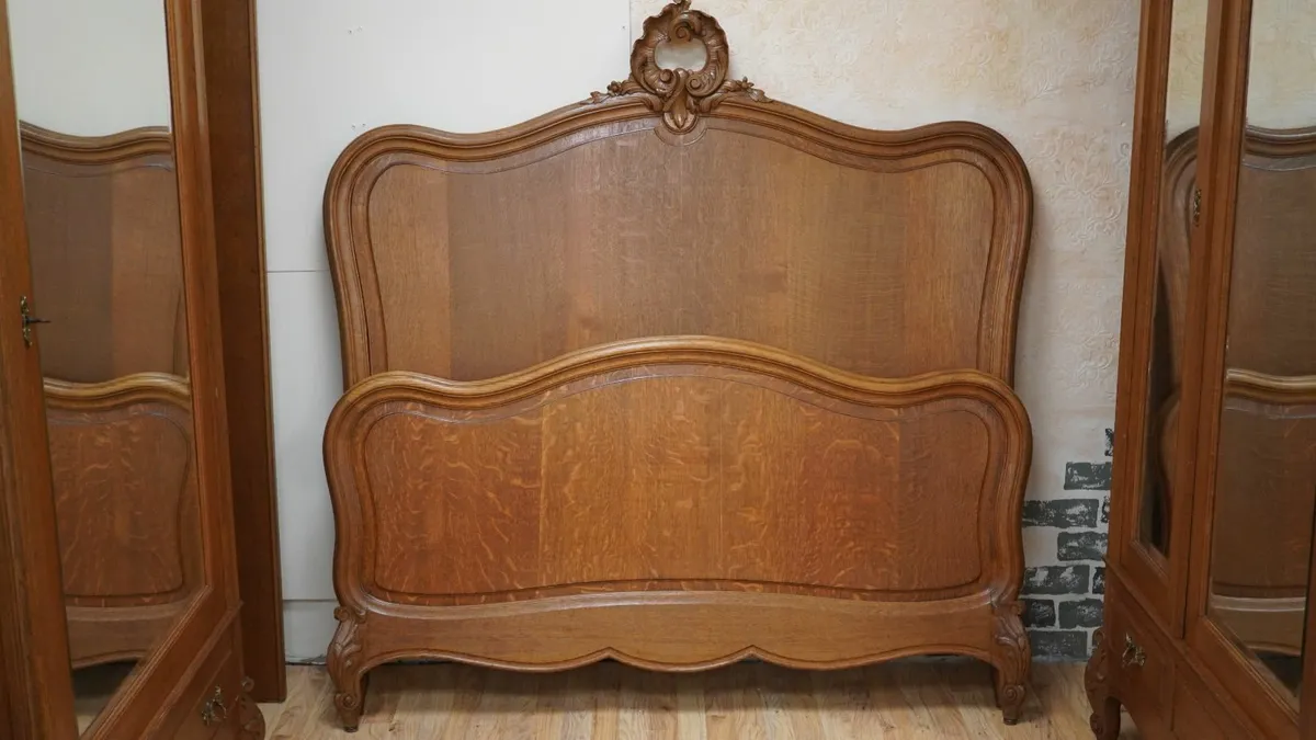 French Oak Double Bed + Adjustable Bases - Image 2
