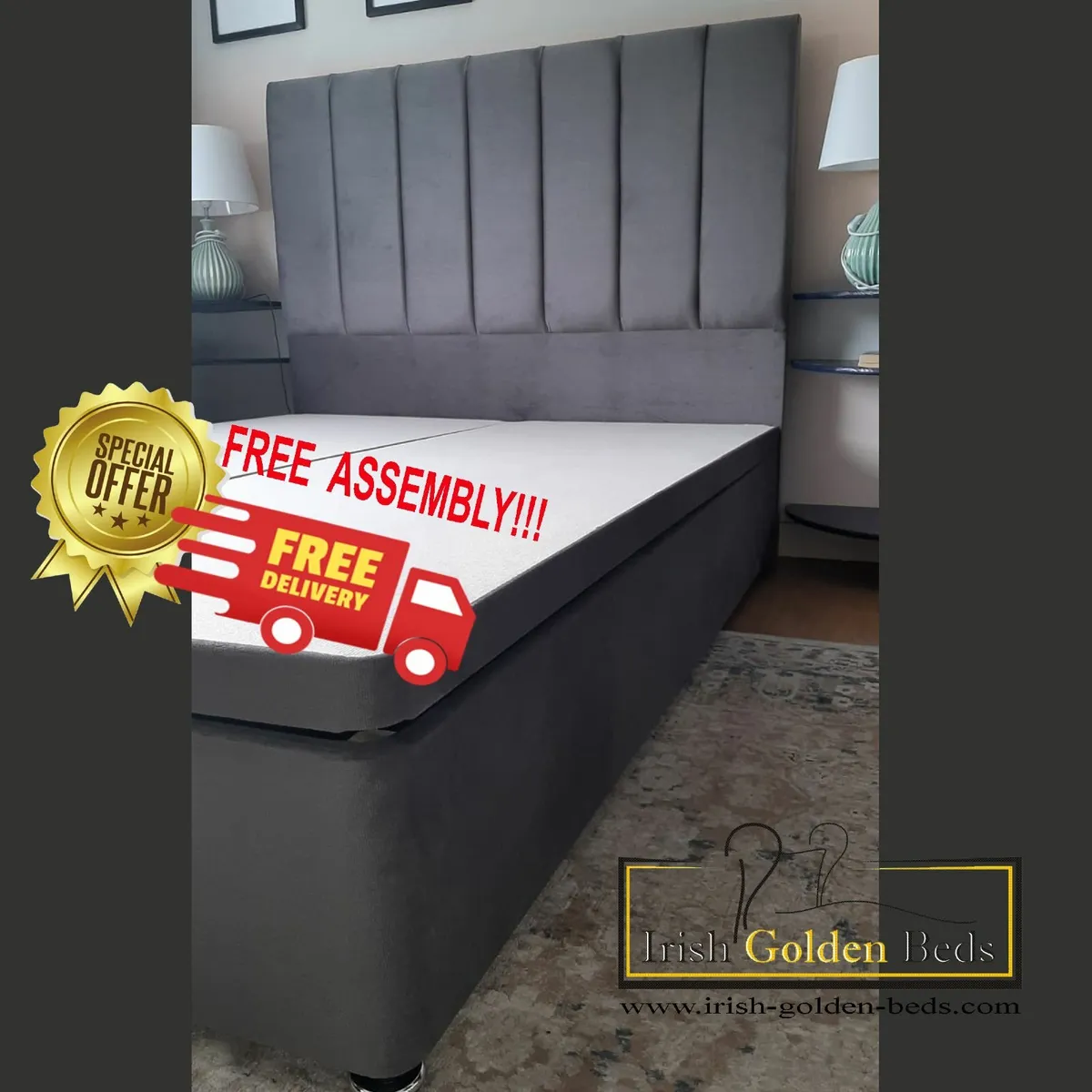 bed frame and headboard, free delivery - Image 2