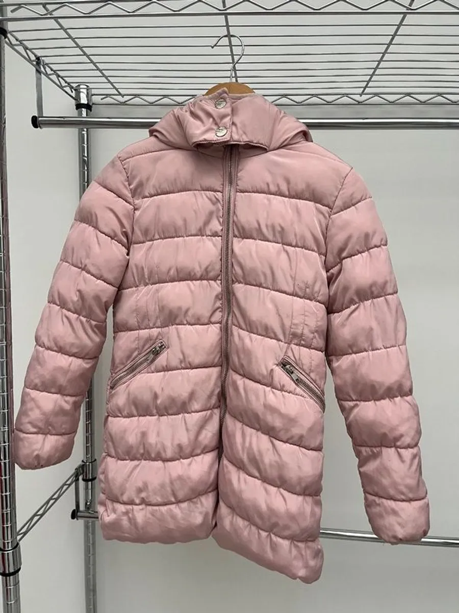Next girls sherpa lined hooded padded coat, Age 9 (Free girls clothes/items for first buyer to offer asking price on this) - Image 1