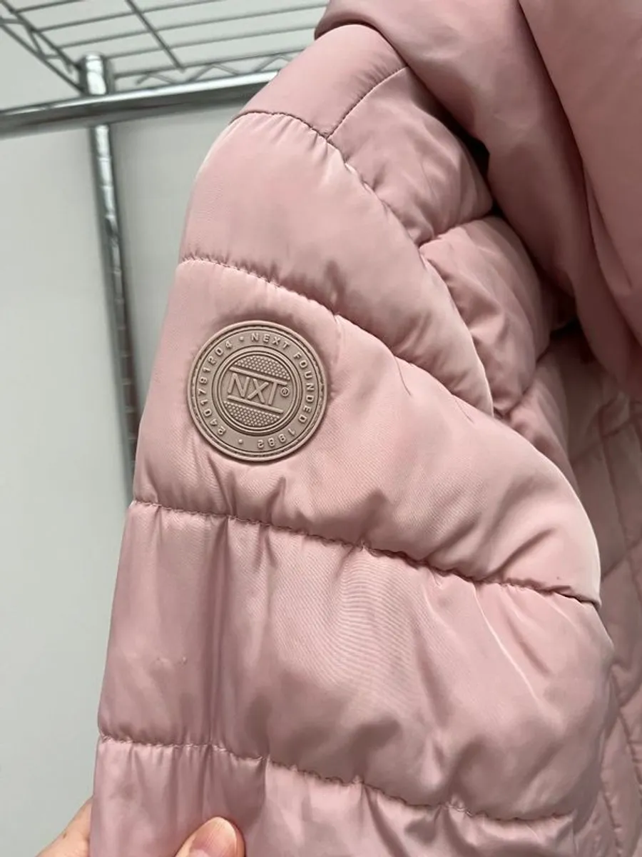 Next girls sherpa lined hooded padded coat, Age 9 (Free girls clothes/items for first buyer to offer asking price on this) - Image 3