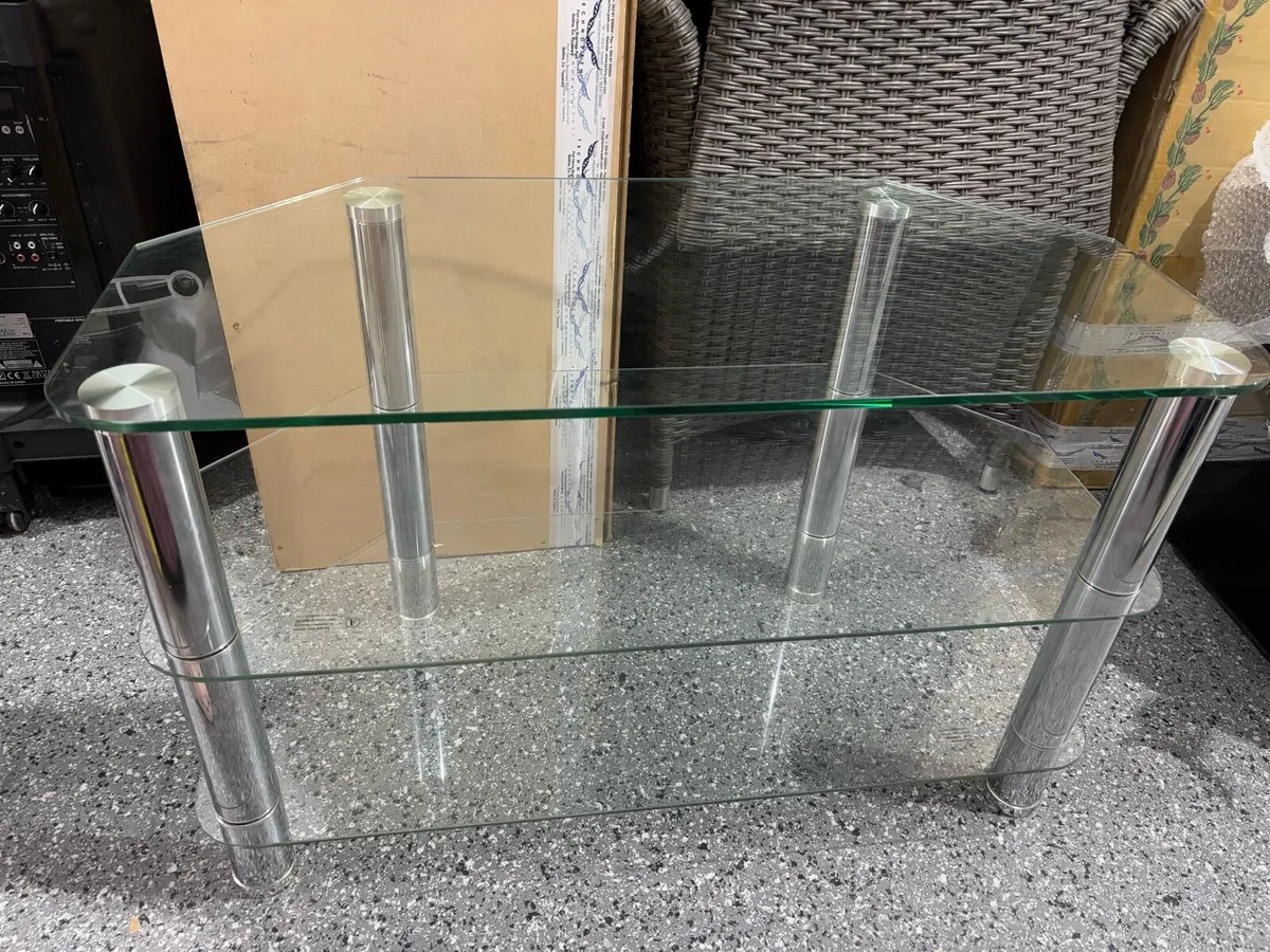 3 shelve glass tv stand - Image 1