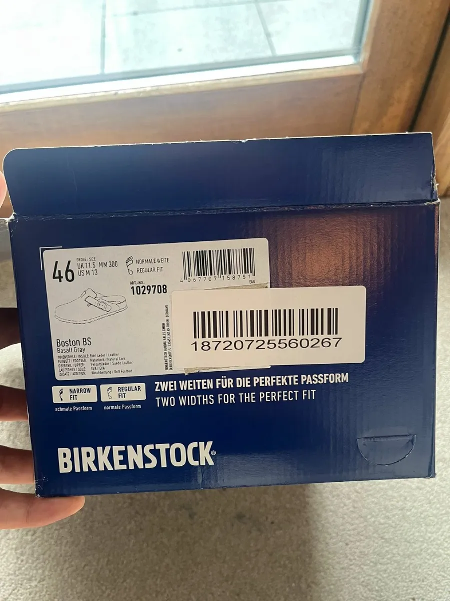 Birkenstock Boston Clog - Grey Suede - Size 11.5UK - Image 2