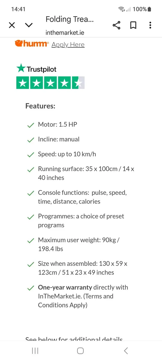 Foldable Treadmill ., absolutely as new - Image 4
