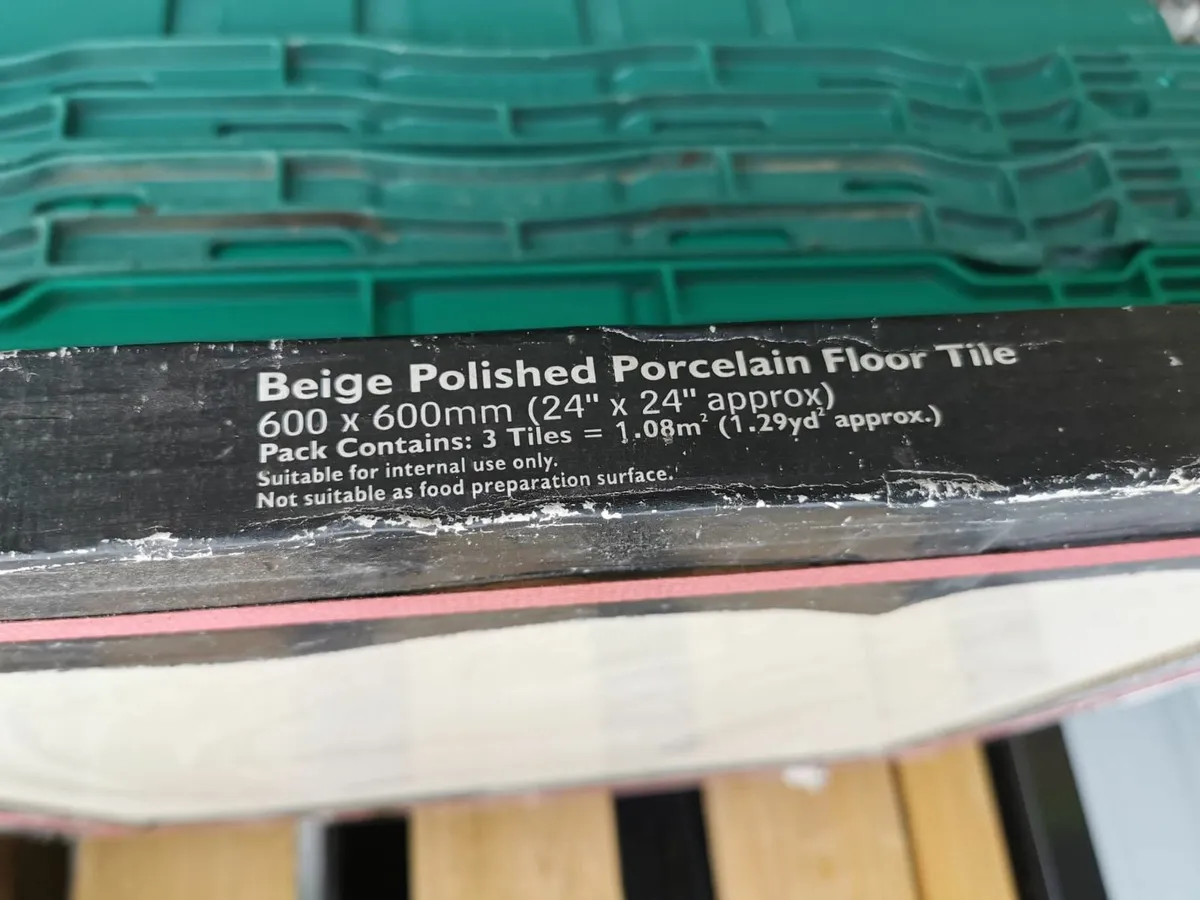 Beige Polished Porcelain Floor Tiles - Image 2