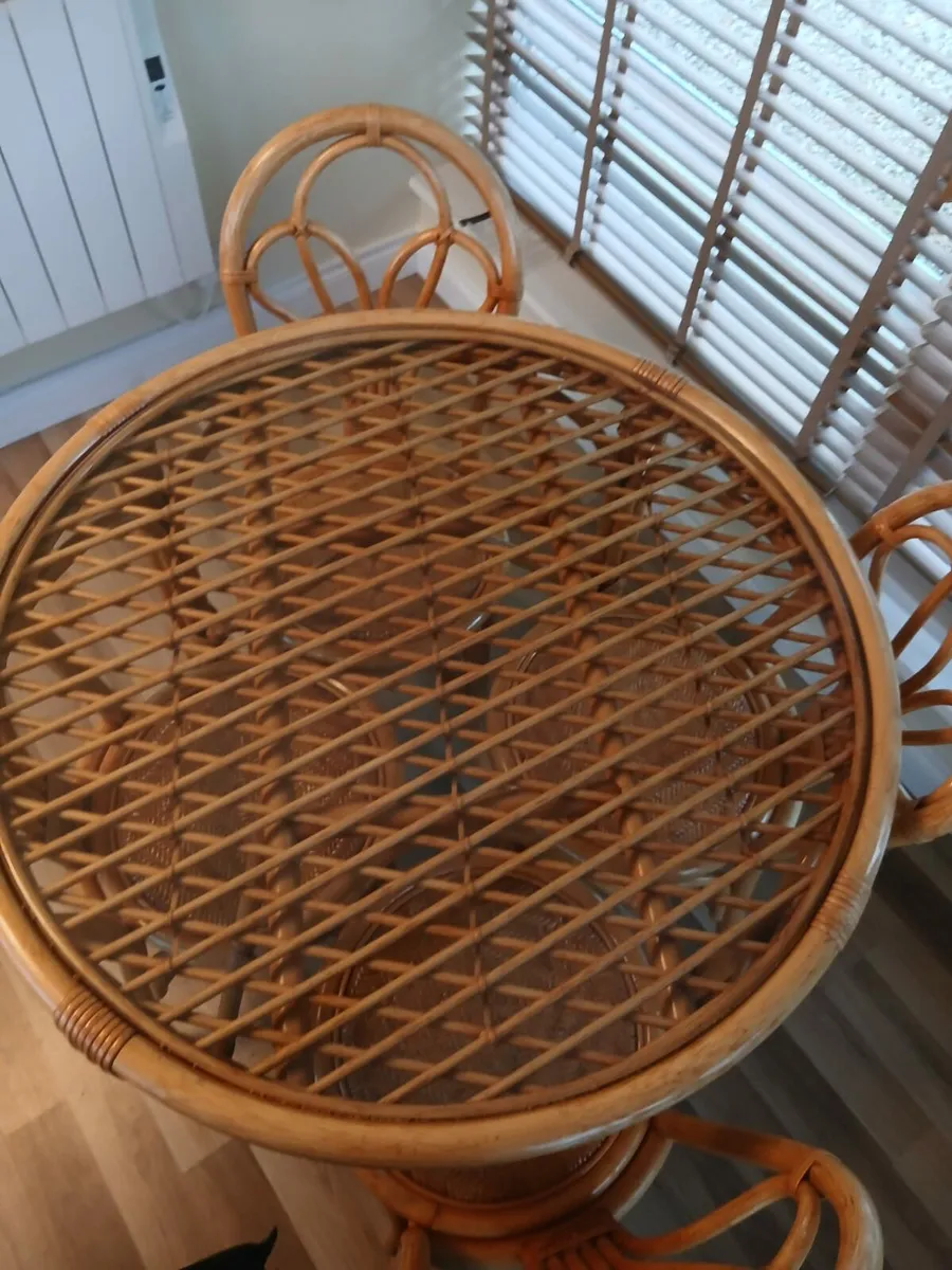 Wicker Table & 4 Chairs - Image 2