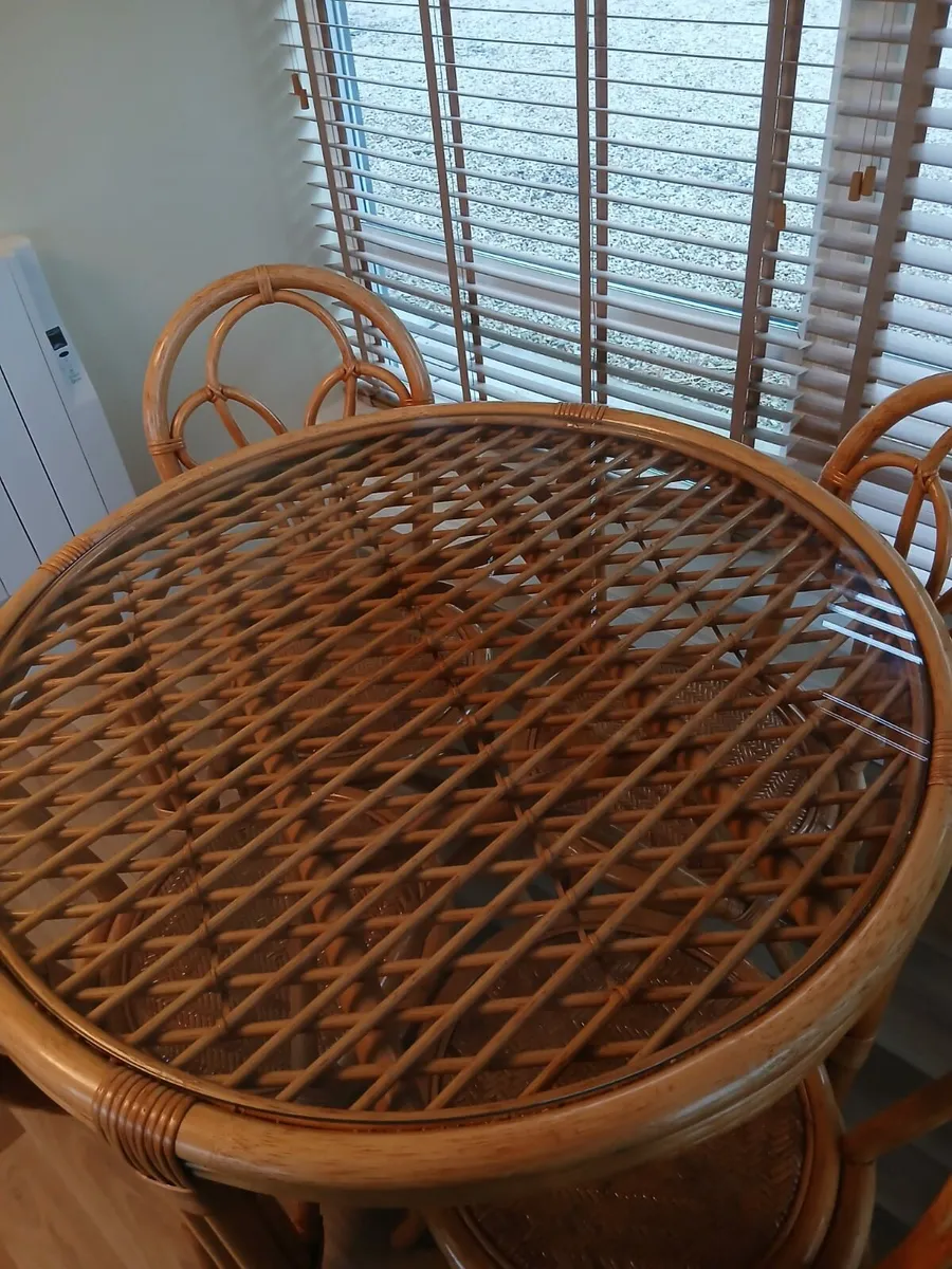 Wicker Table & 4 Chairs - Image 3