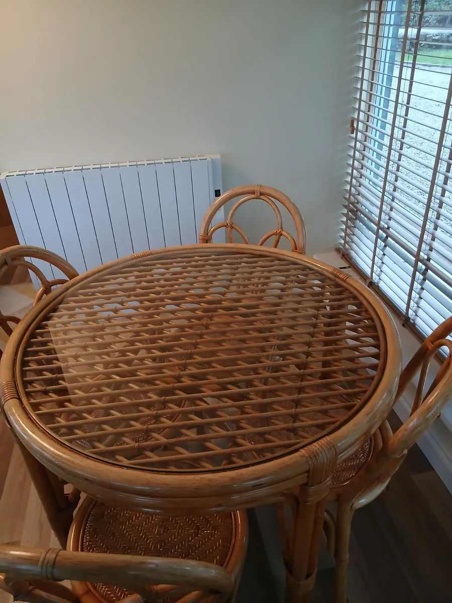 Wicker Table & 4 Chairs - Image 4