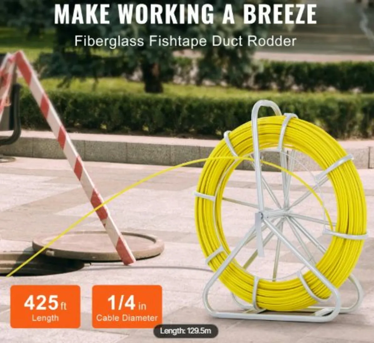 Fish Tape Fiberglass, 129.5 m, 6.4 mm, Duct Rodder - Image 2