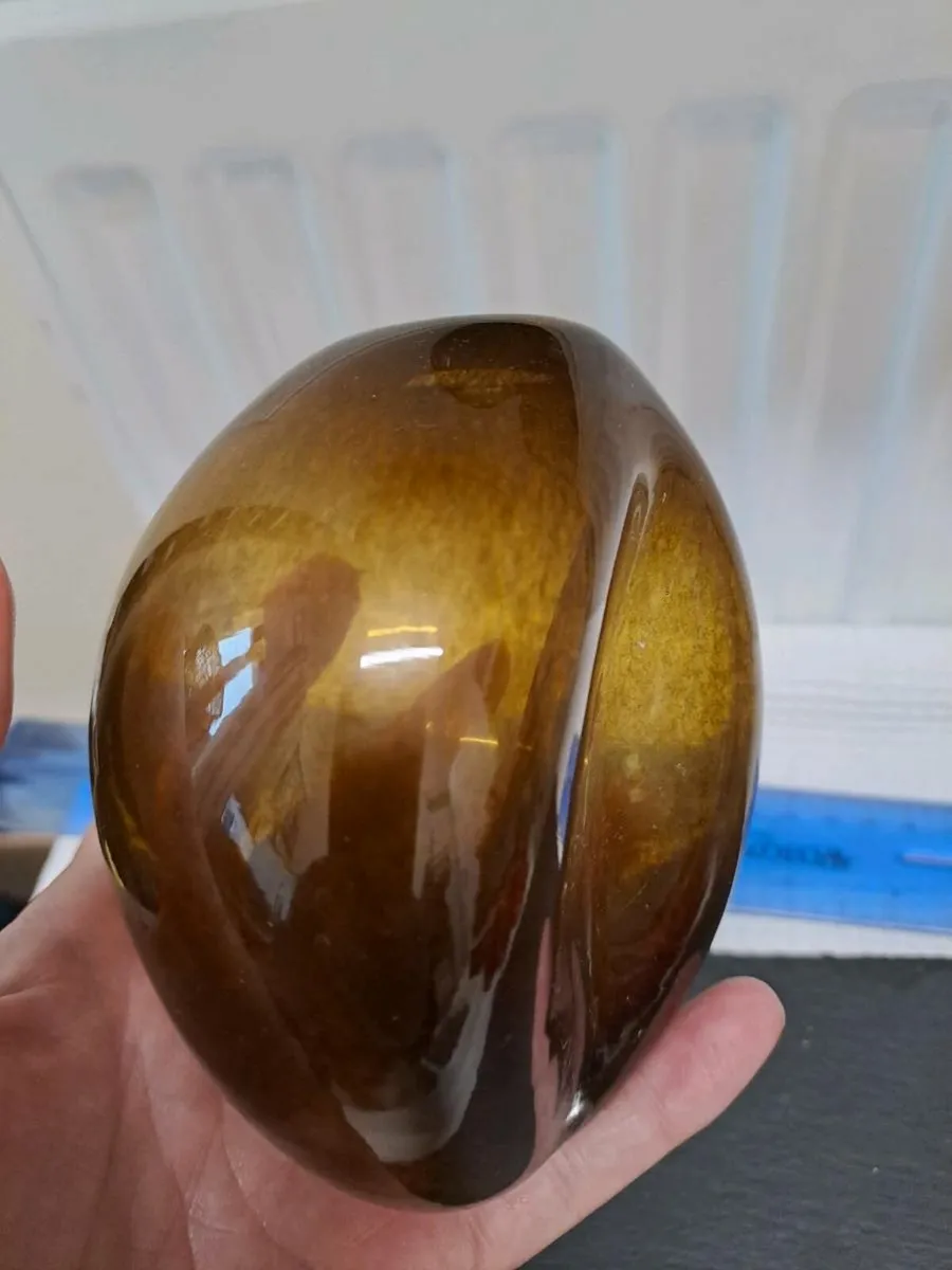 3 amber glass vases - Image 3