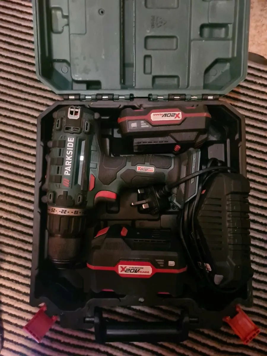 As new parkside drill only used it 1 times 2 batte - Image 1