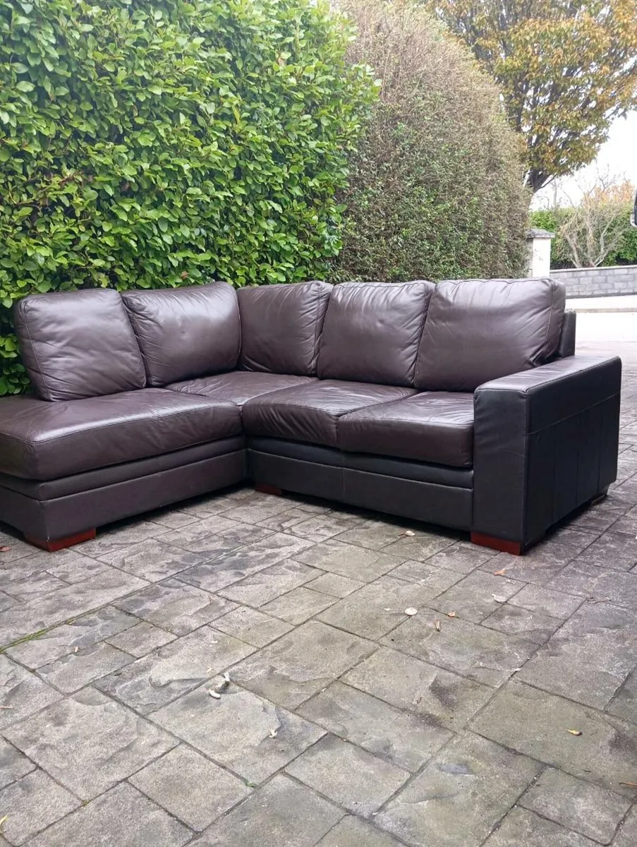 Genuine leather corner sofa - Image 2