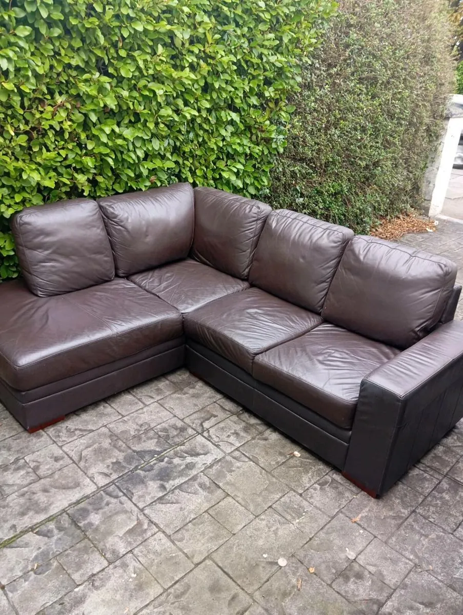 Genuine leather corner sofa - Image 3