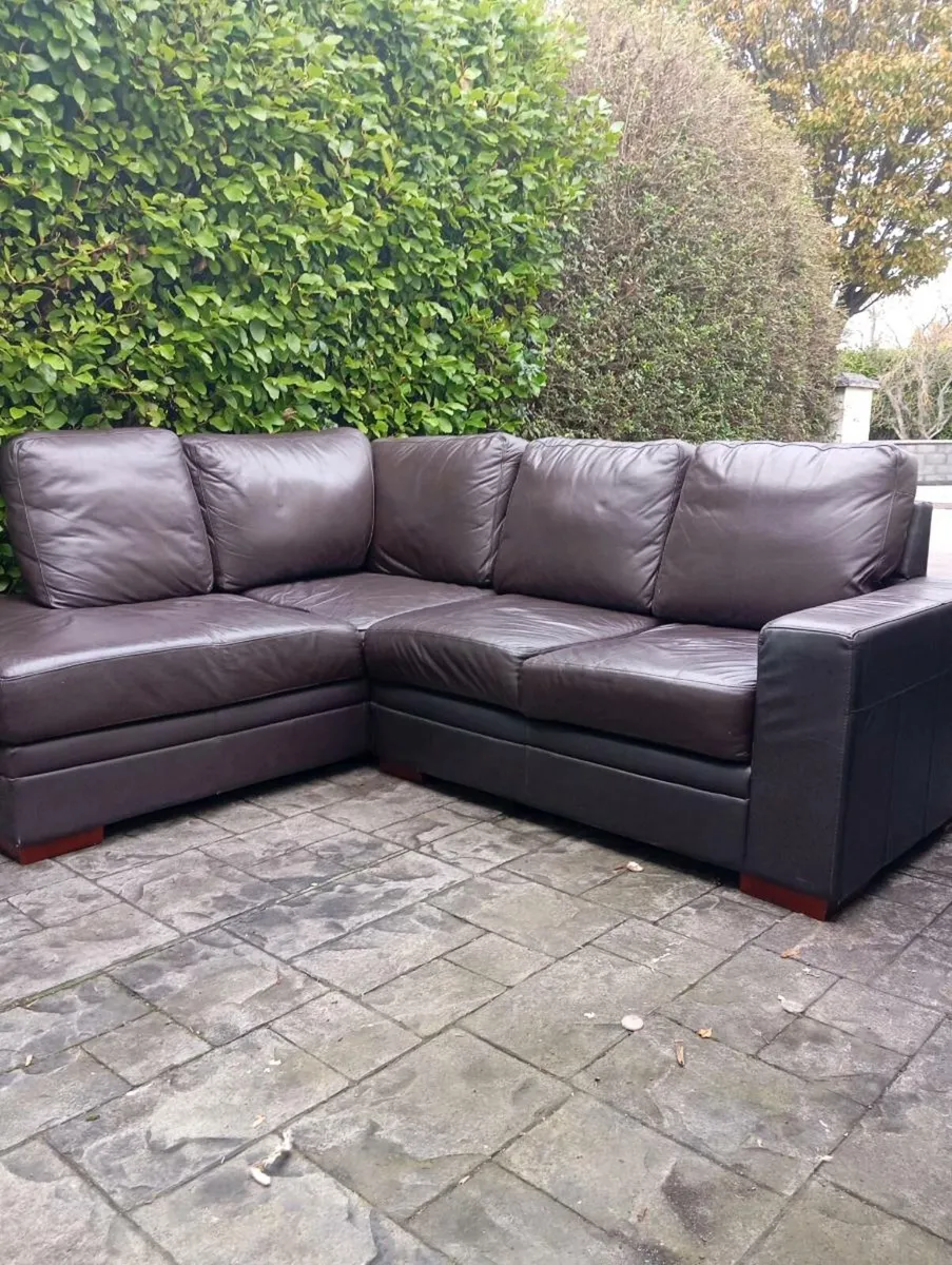 Genuine leather corner sofa - Image 1
