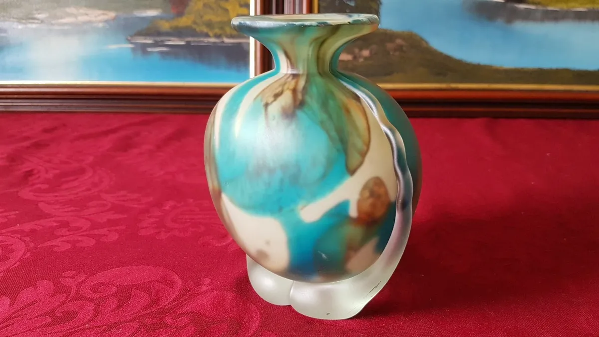 Vintage Mdina Art Glass MultiColor Vase Malta Made - Image 2