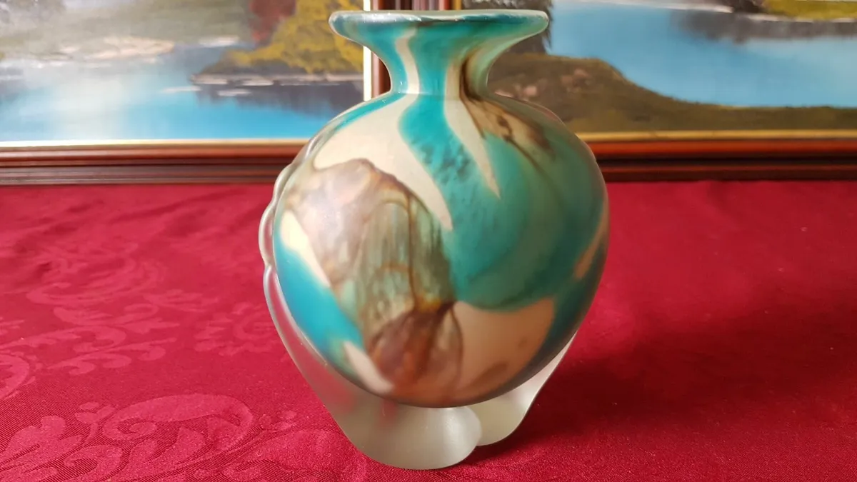 Vintage Mdina Art Glass MultiColor Vase Malta Made - Image 3