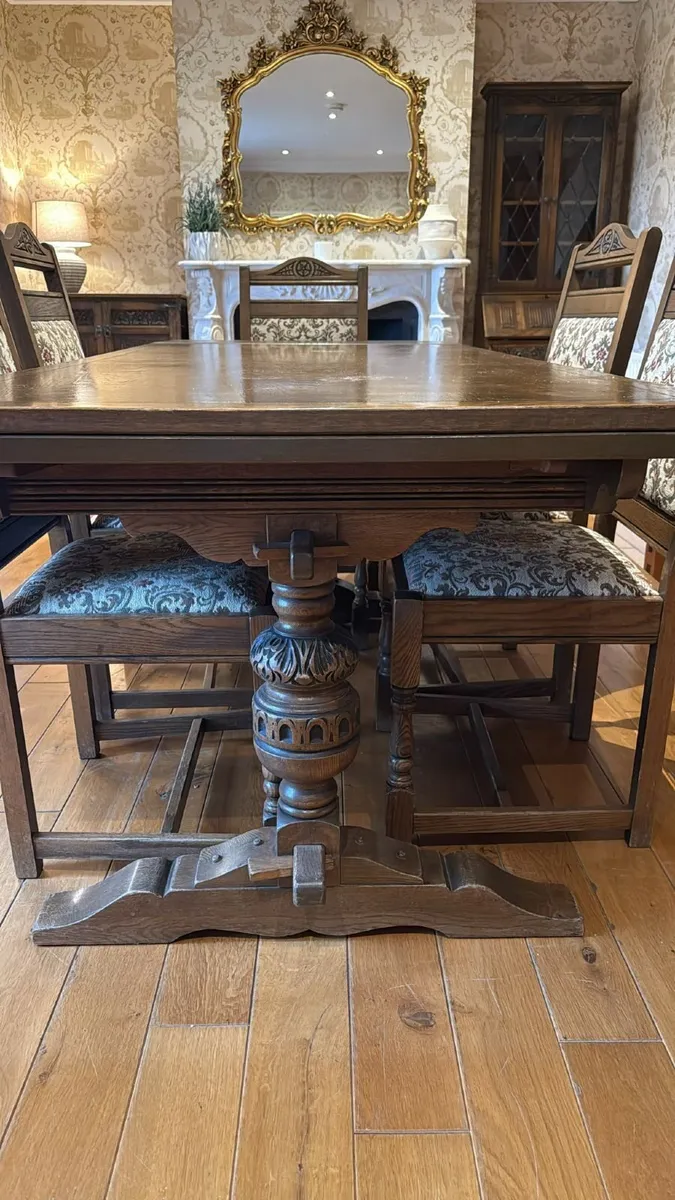 Wood Bros “Old Charm” Solid Oak Dining Set - Image 4