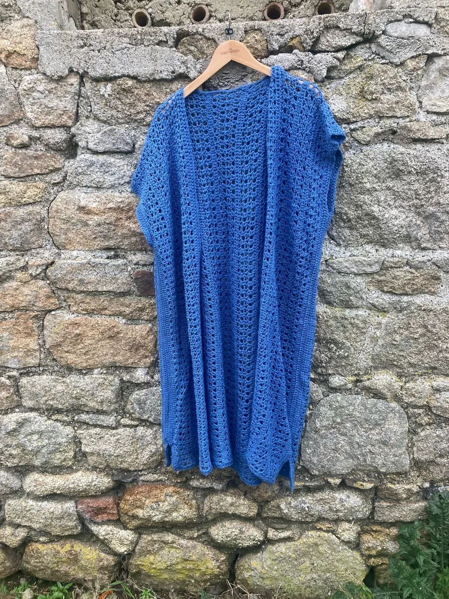 Handmade Blue cardigan/gillet - Image 2