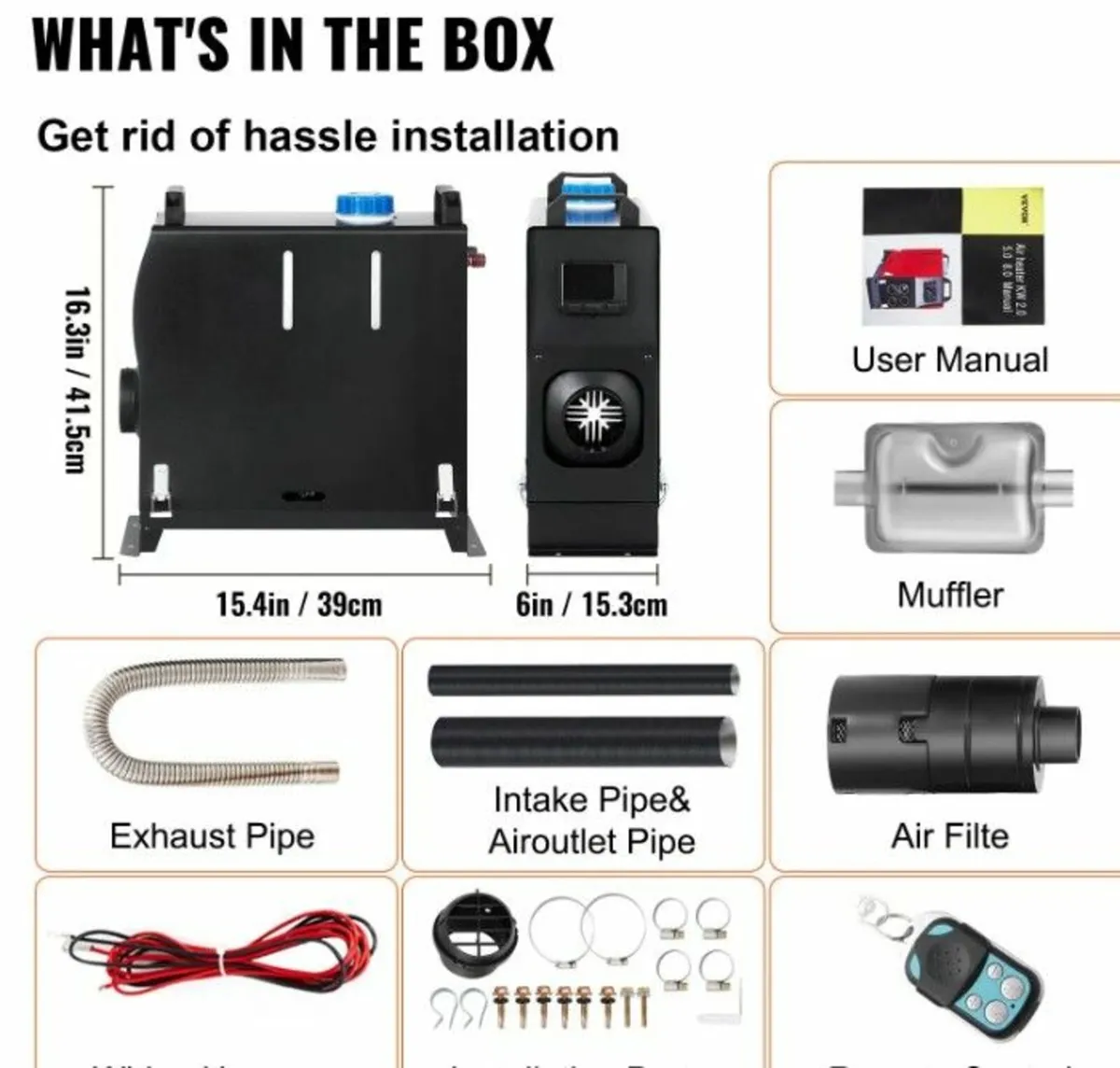 8kW Diesel Air Heater  LCD  Remote 12V  Fast Heat - Image 4