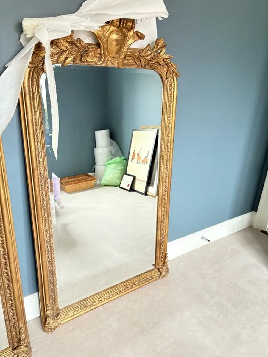 Mirrors pair French style gilted - Image 1
