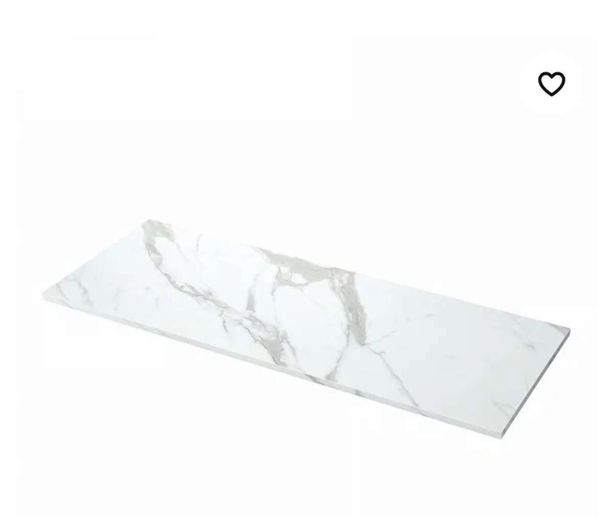 Worktop, white marble effect/laminate, 246x2.8 cm - Image 1