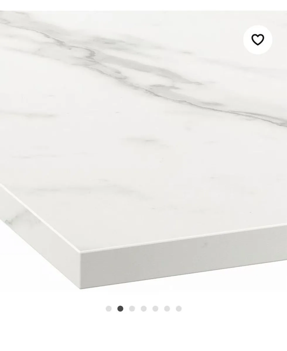 Worktop, white marble effect/laminate, 246x2.8 cm - Image 2