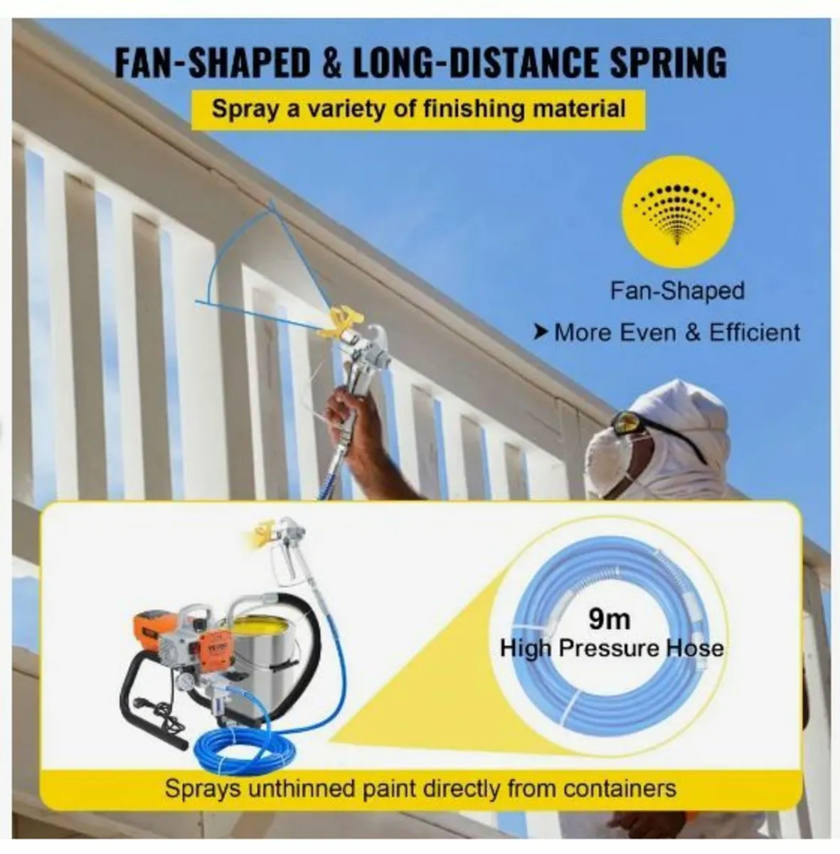 Pro Airless Wall Paint Sprayer, 1800W - Image 3
