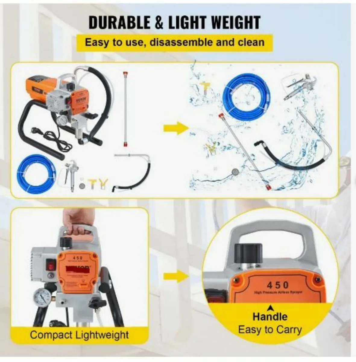 Pro Airless Wall Paint Sprayer, 1800W - Image 4