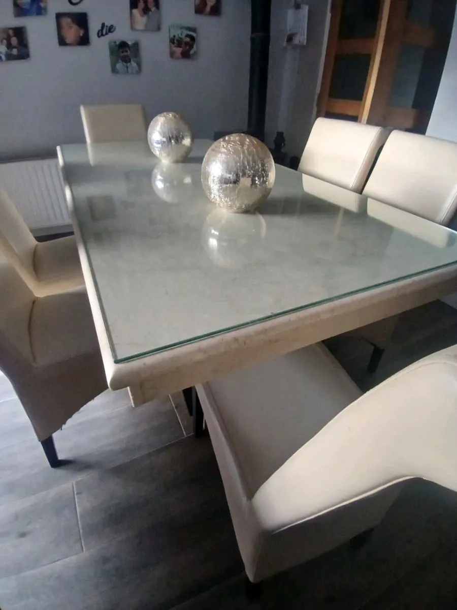 Solid Marble Dining table & 6 chairs - Image 2
