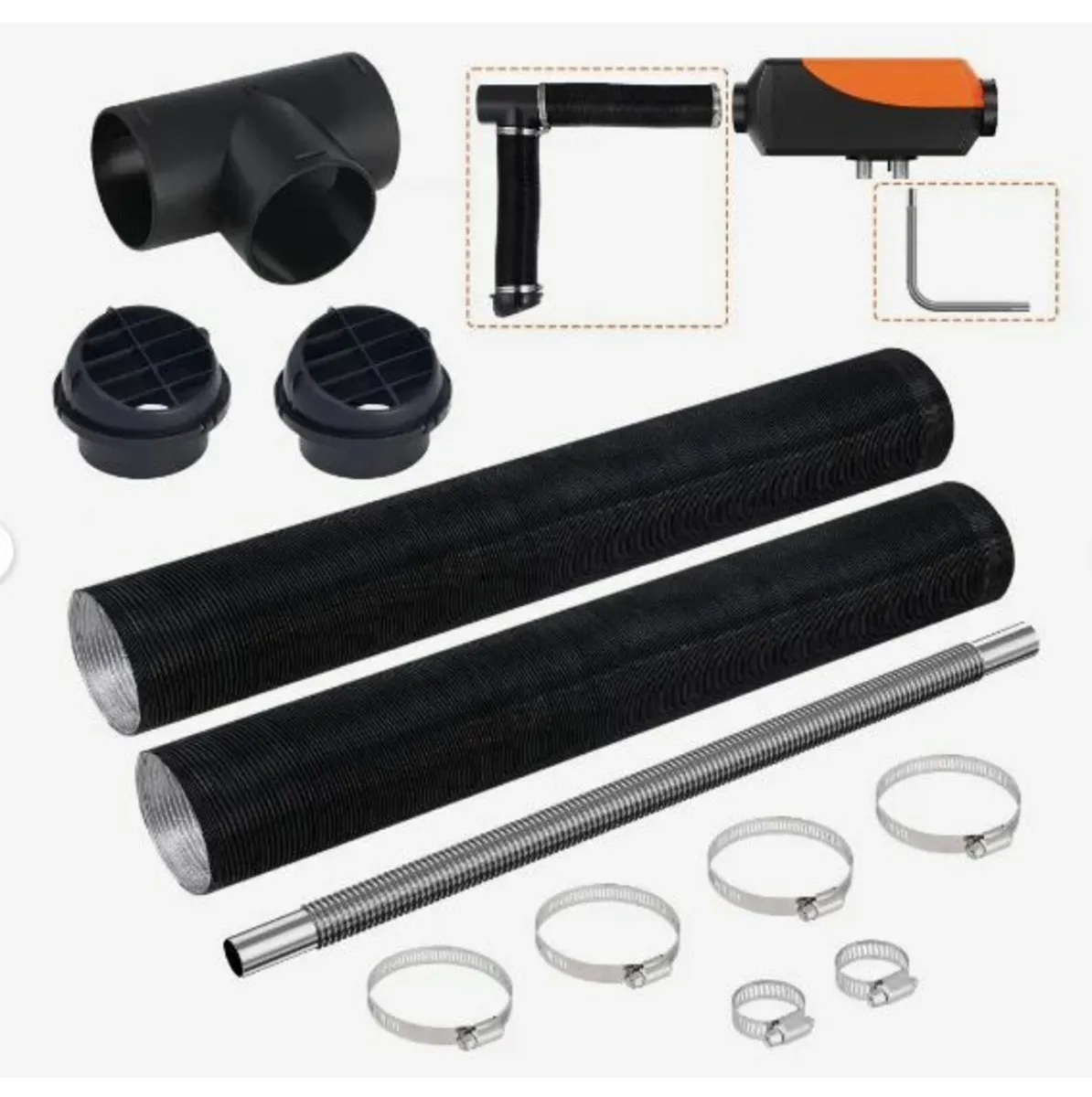 Diesel Heater Pipe Ducting Set, 76 mm - Image 1
