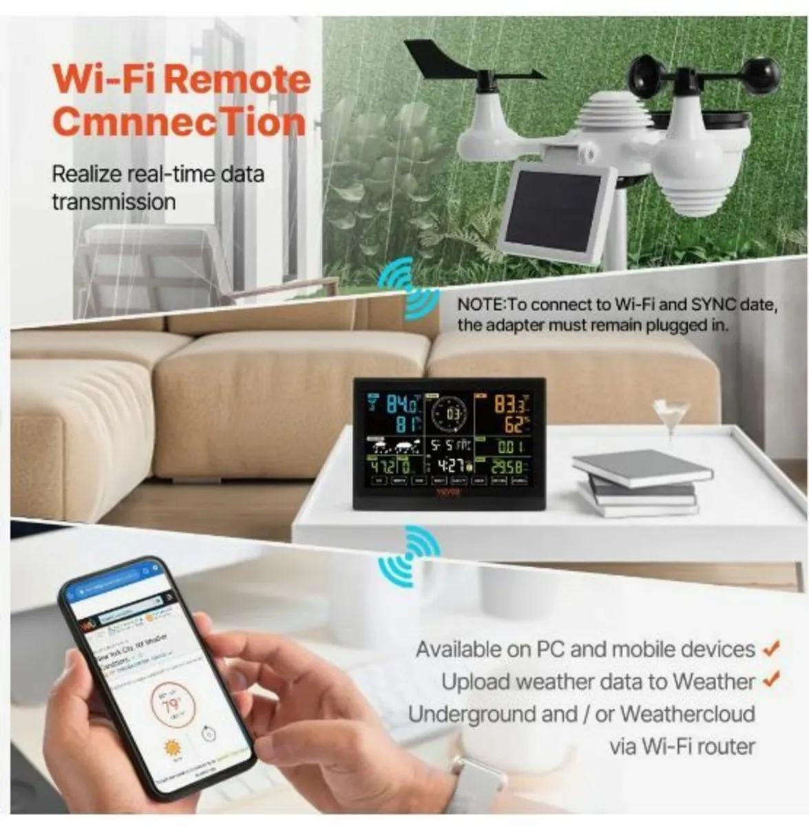 7-in-1 Wi-Fi Weather Station, 19.1 cm - Image 4
