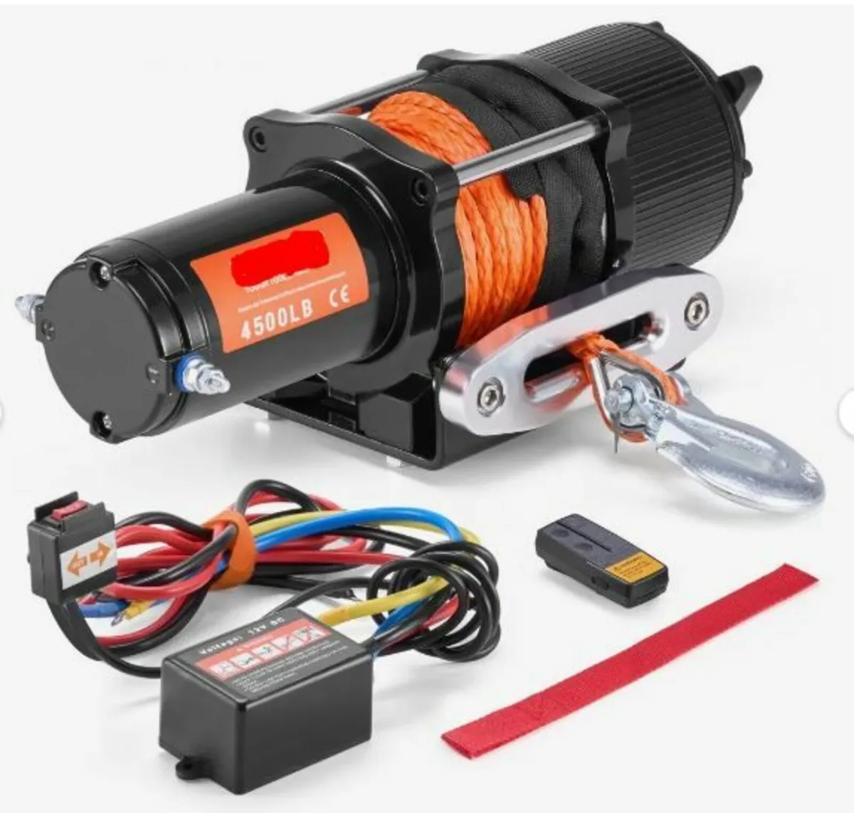 Electric Winch ATV UTV 2041.2 kg Synthetic Rope - Image 1