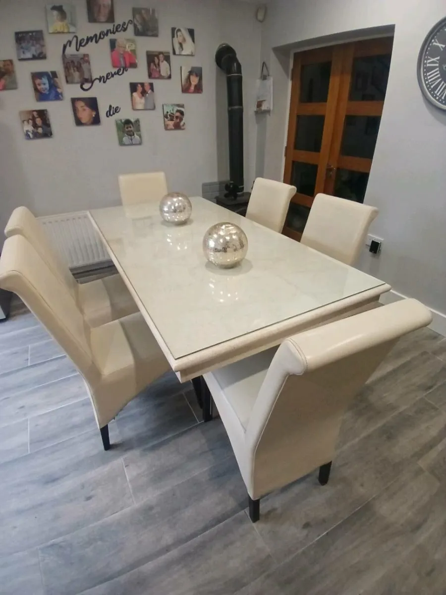 Solid Marble Dining table & 6 chairs - Image 1