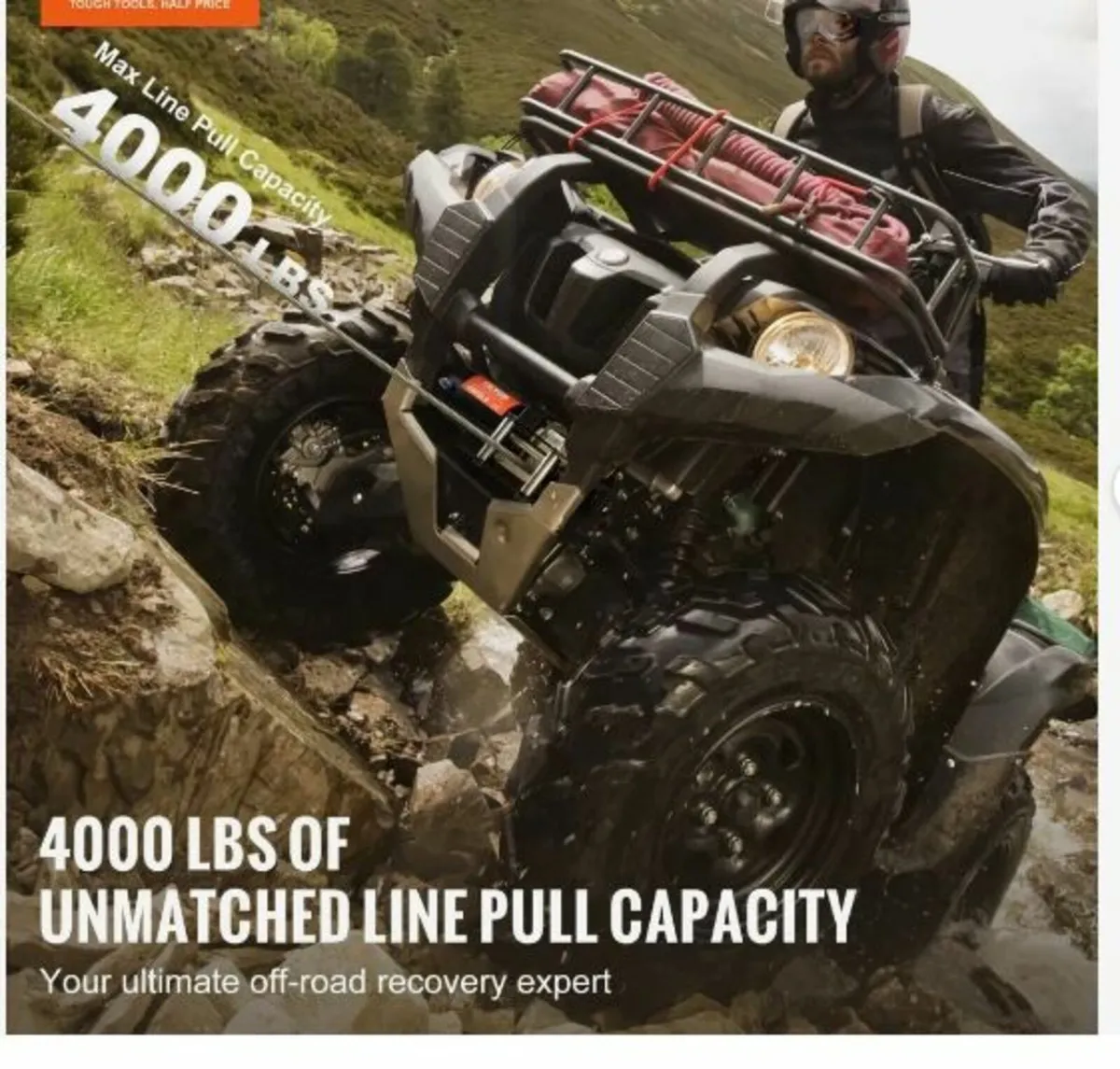 Electric Winch ATV UTV 1814.4 kg Steel - Image 2