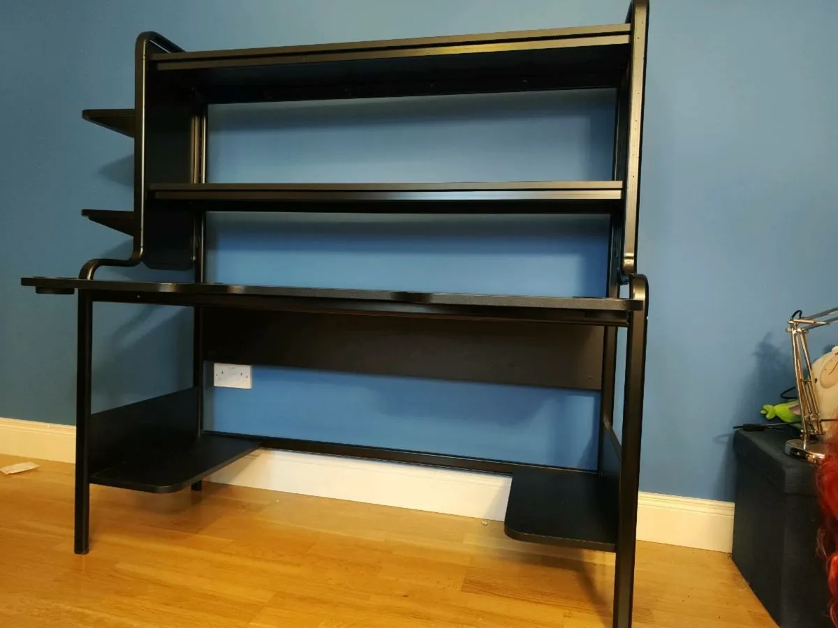 Black IKEA Fredde gaming desk - Image 1
