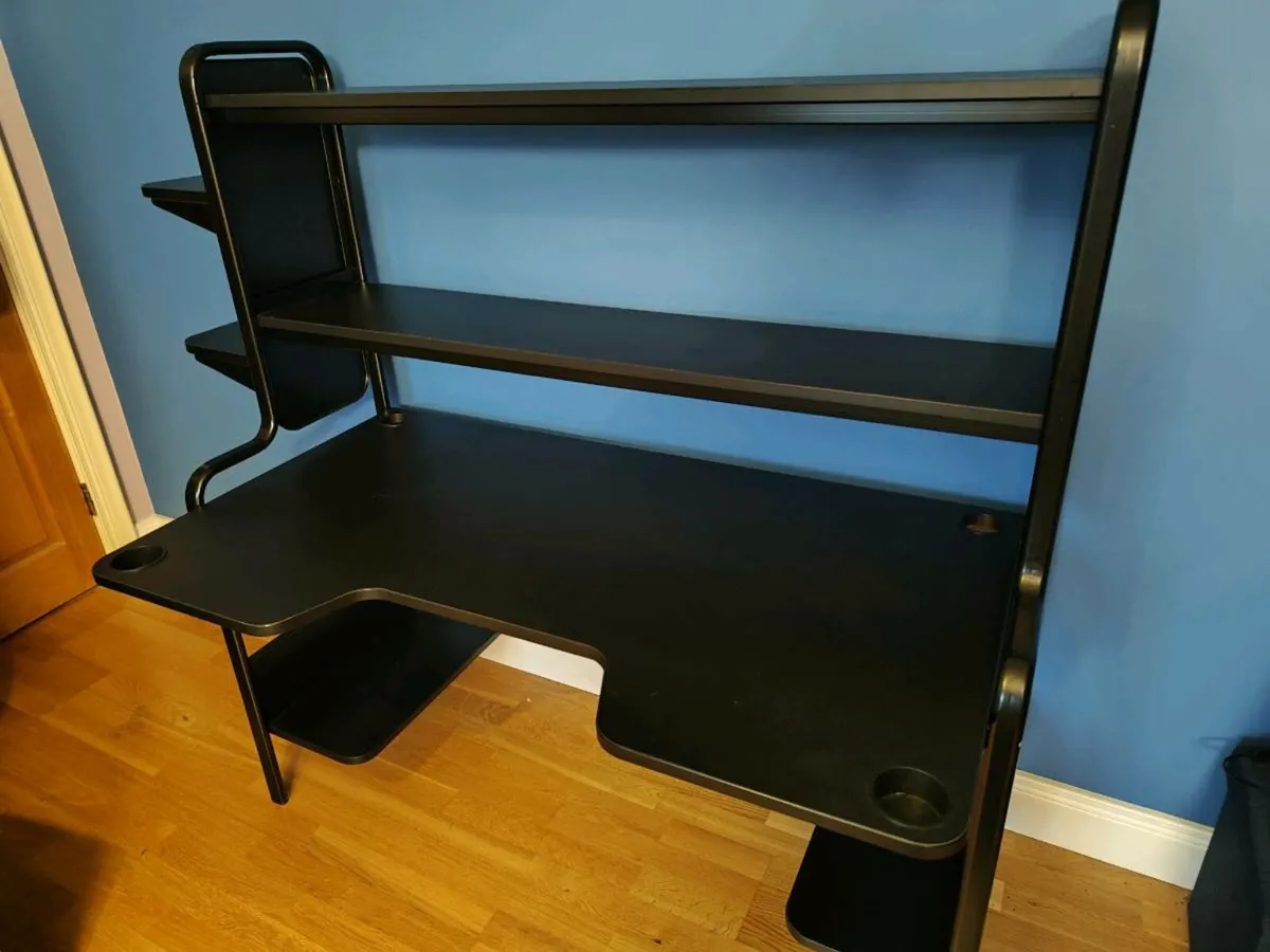 Black IKEA Fredde gaming desk - Image 2