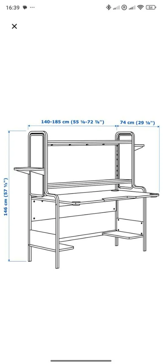 Black IKEA Fredde gaming desk - Image 4