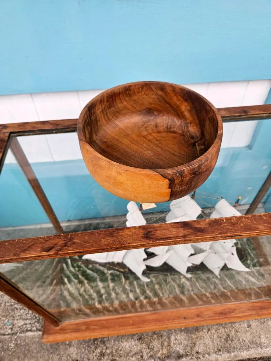 Vintage Mid Century Wooden Bowl Made in Denmark - Image 1