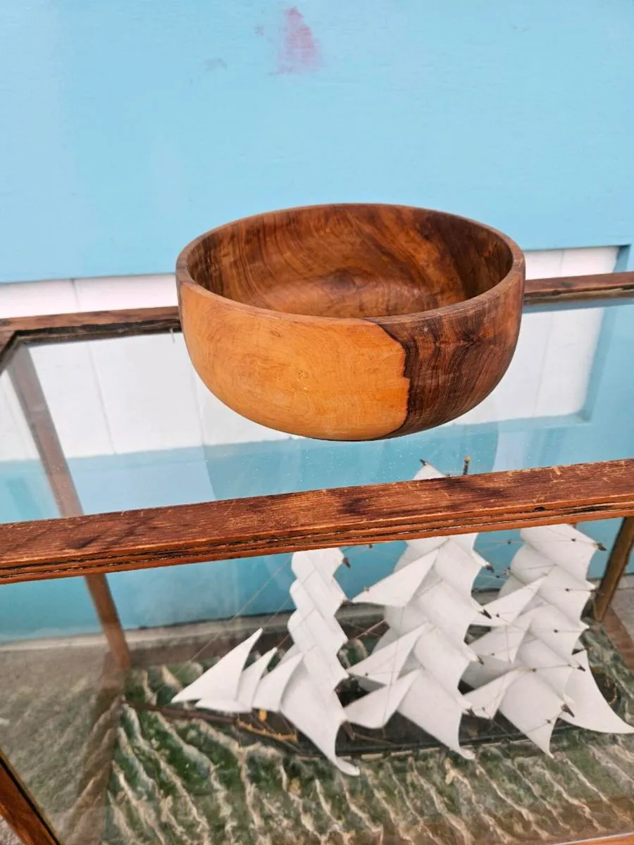 Vintage Mid Century Wooden Bowl Made in Denmark - Image 2