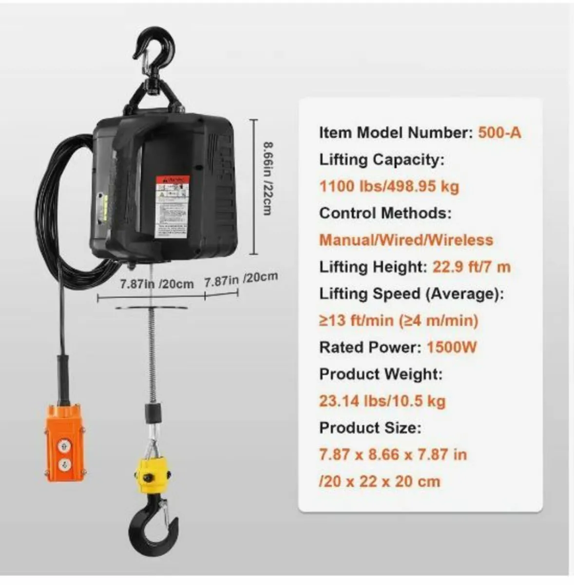 3-in-1 Portable Electric Hoist Winch - Image 3