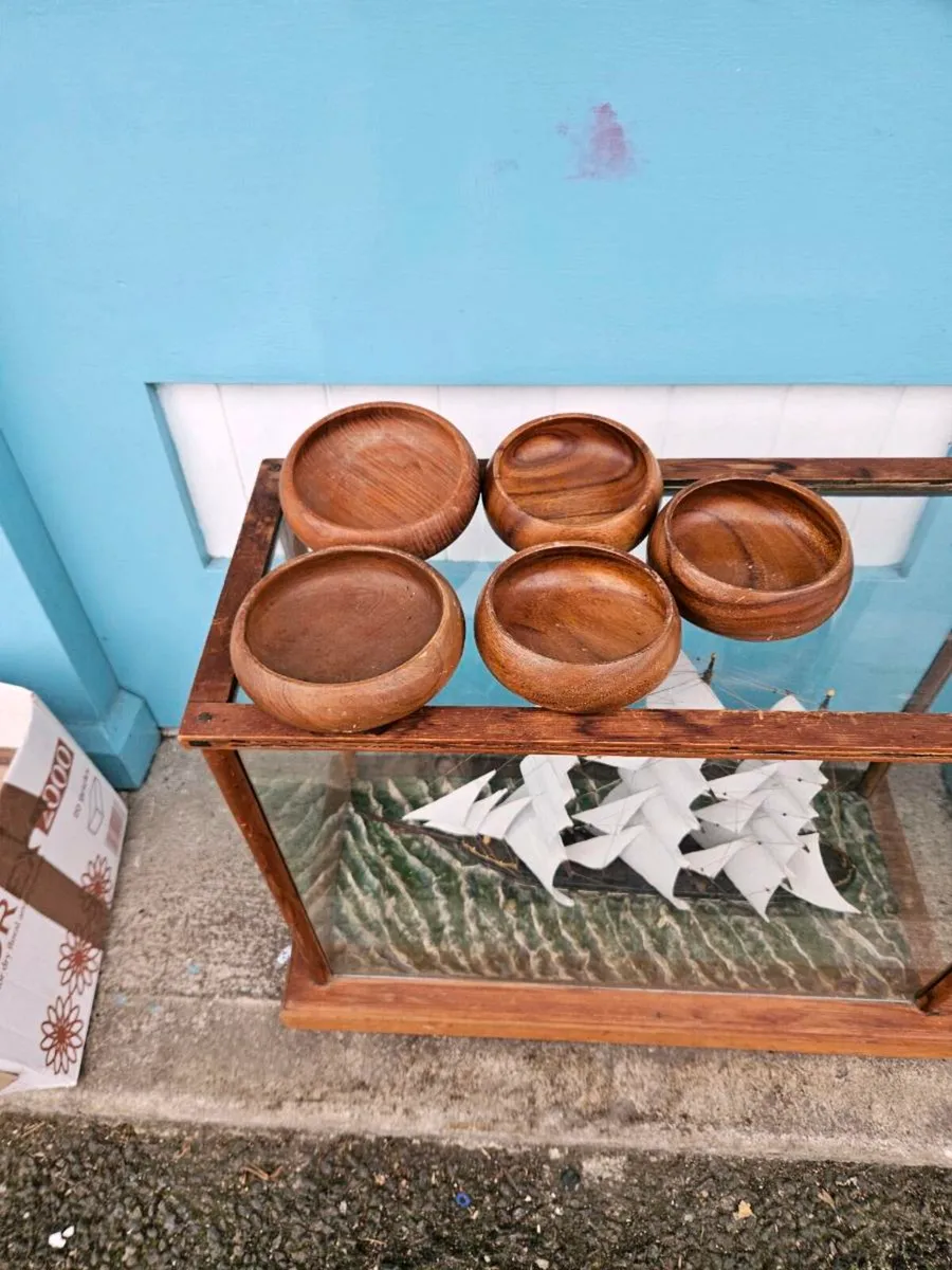 Vintage Mid Century Wooden Bowls Made in Denmark - Image 1