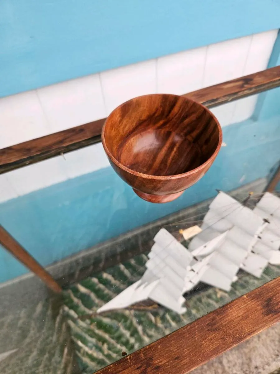 Vintage Mid Century Wooden Bowl Made in Denmark - Image 1