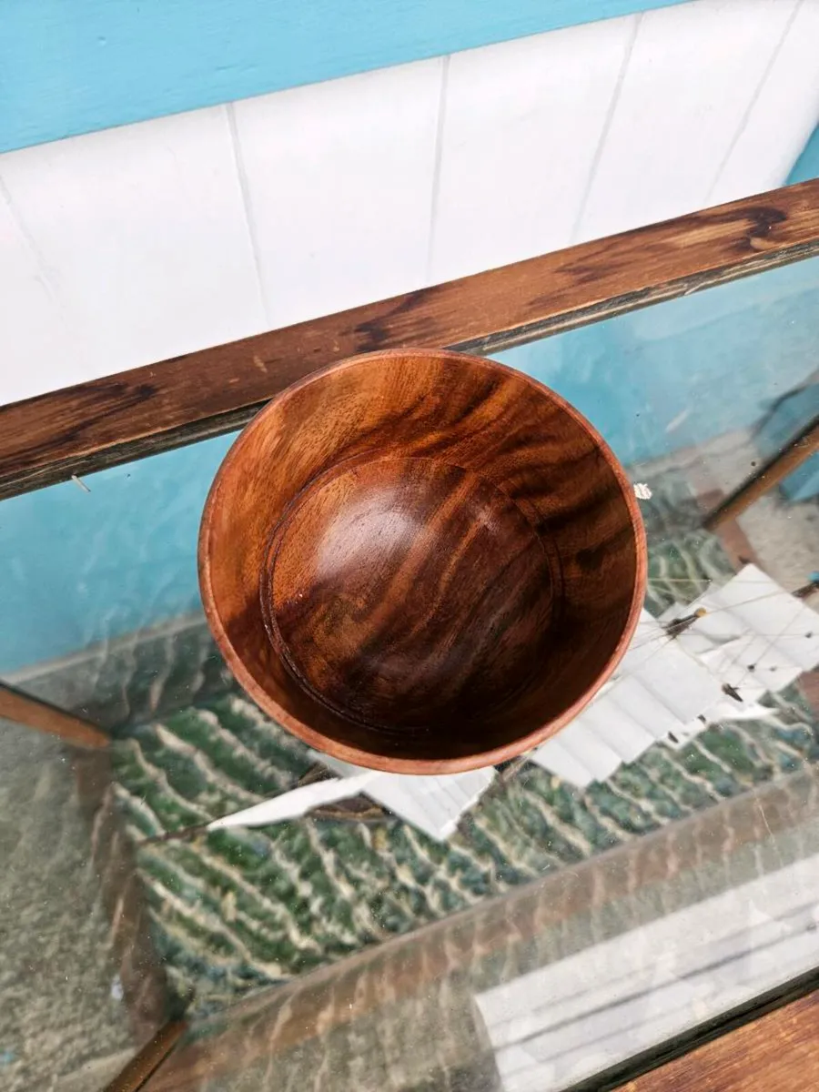 Vintage Mid Century Wooden Bowl Made in Denmark - Image 2