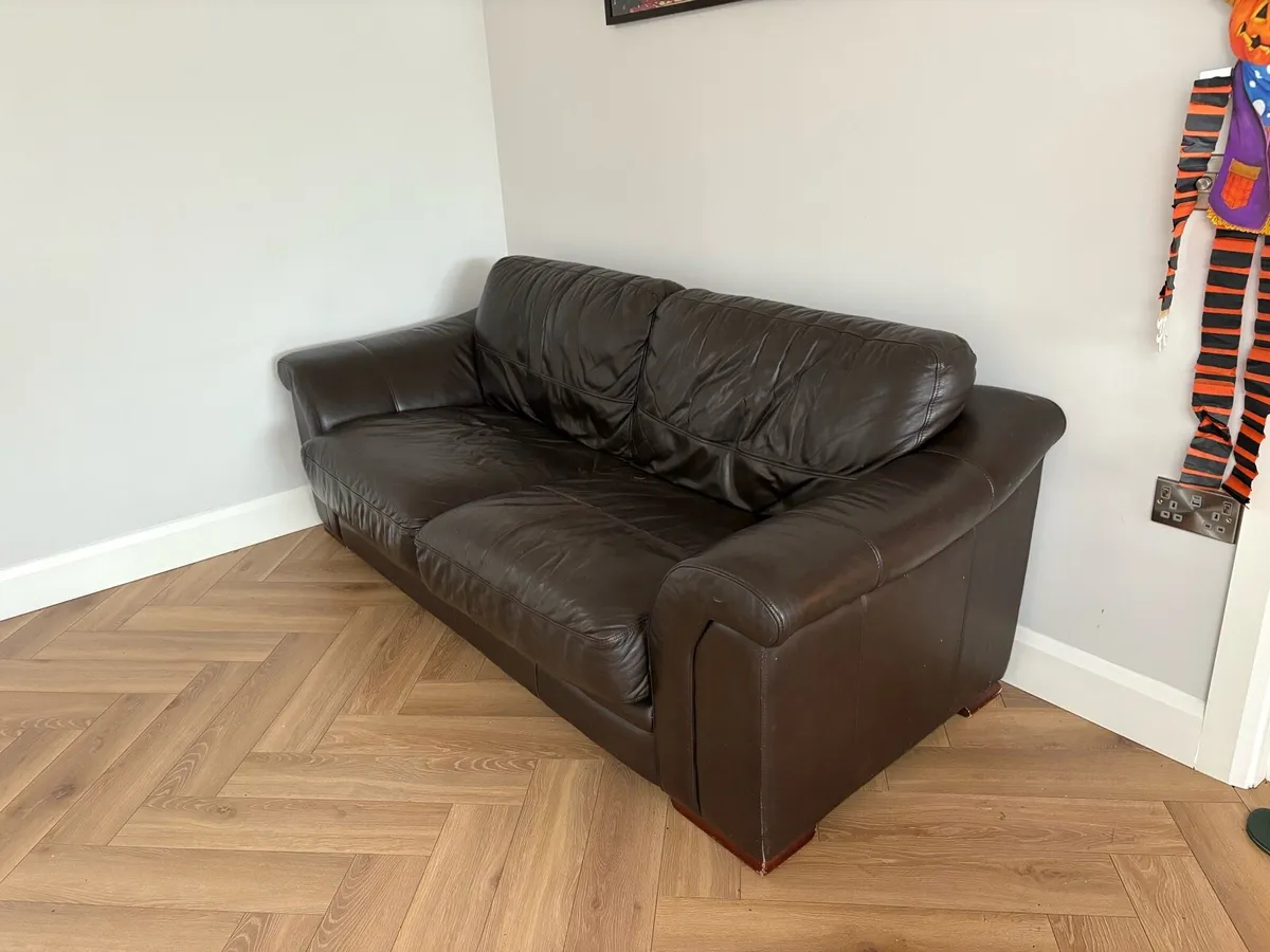 Black Leather Sofa - Image 3